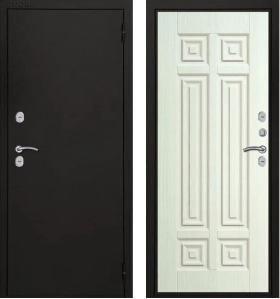 Дверь входная металлическая Ария Термо Букле черный Радриго/ Белое дерево
