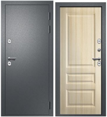 Дверь входная металлическая АРГО (ТЕРМО) Светлый дуб ЭКО/Букле серый