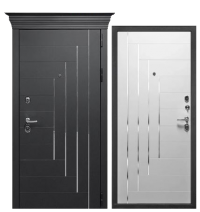 Дверь входная металлическая Вито с капителью Чёрный кварц/софт белый 