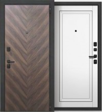 Дверь входная металлическая Дуэт Mone Орех американский СБ-110 Софт белый/Фуаро